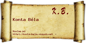 Konta Béla névjegykártya